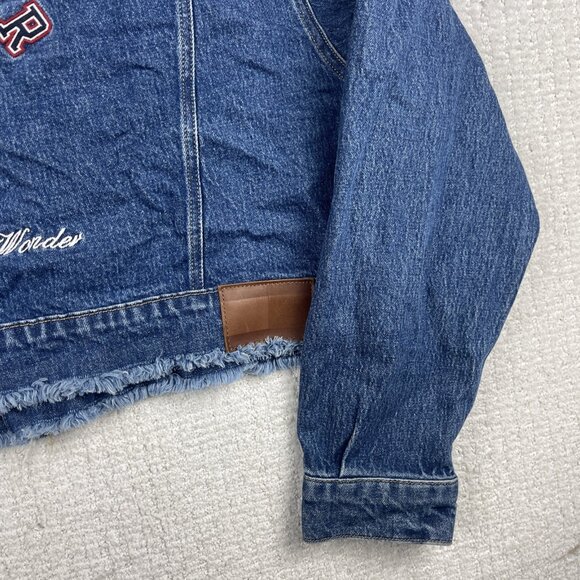 Tommy Hilfiger x Disney Mickey Mouse embroidery Wom  Sz XXL Crop Jean Jacket - Picture 5 of 16